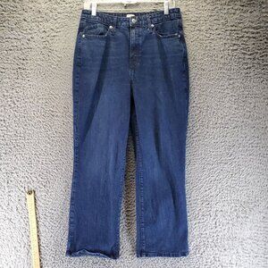 A New Day Jeans Womens 12 Blue Mid-Rise Straight Leg Stretch Denim
